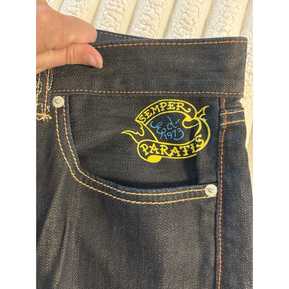 Ed Hardy Christian Audigier Fully Embroidered Blue skull Jeans 2009 Men’s 40x34 - Picture 5 of 11